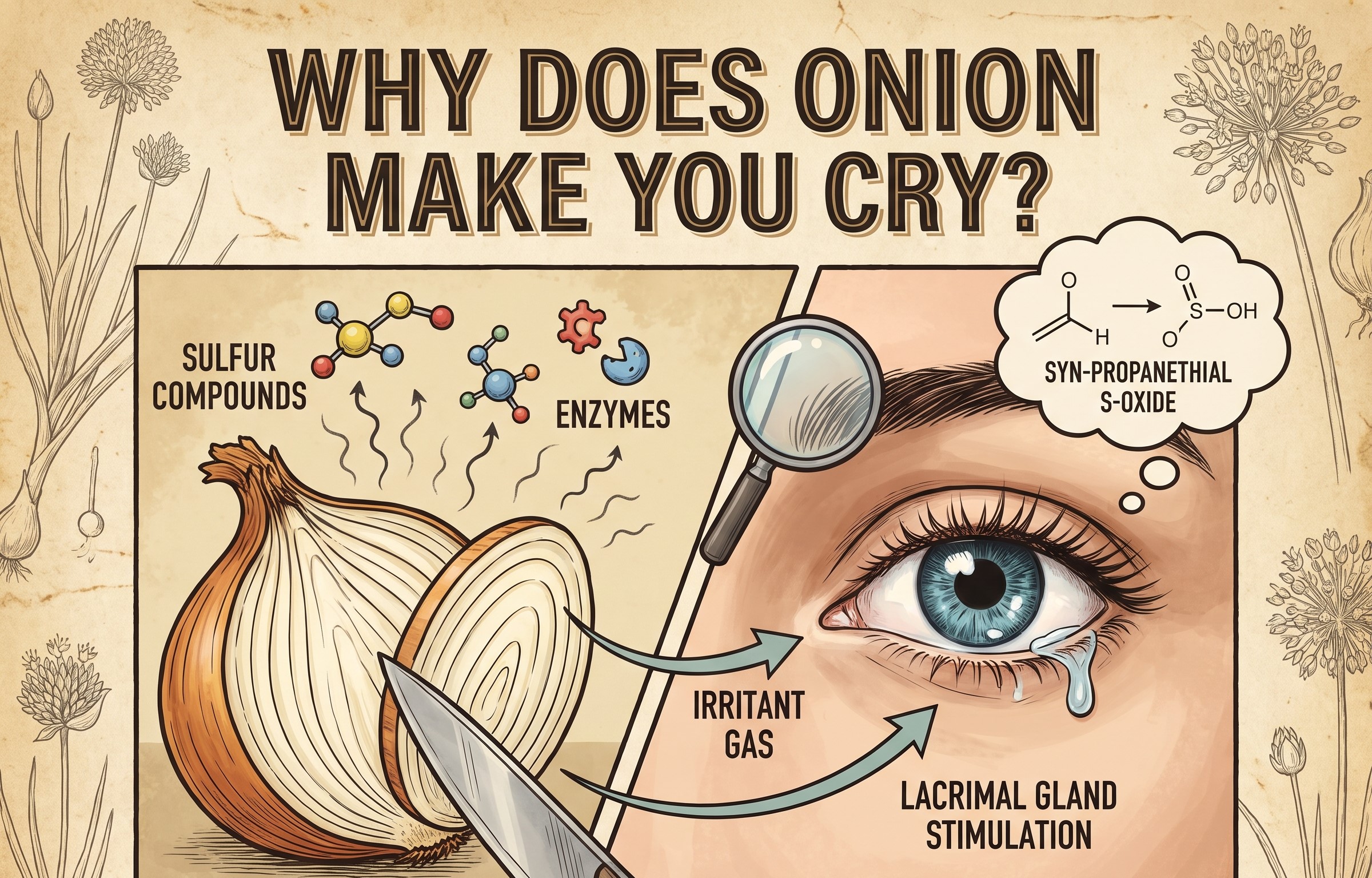 Why Does Cutting an Onion Make You Cry? The Sneaky Chemical Booby Trap